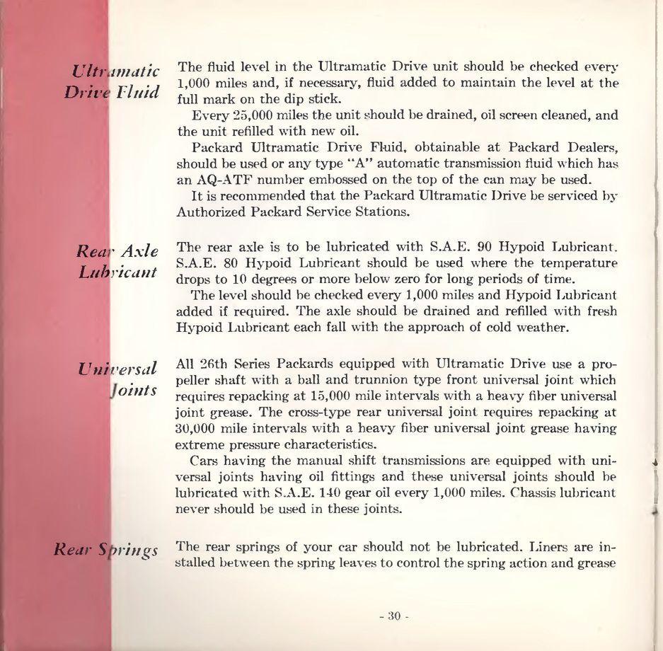 1953 Packard Owners Manual Page 62